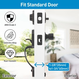 HOSOM Oil Rubbed Bronze Front Door Handle and Deadbolt Set, Single Cylinder Exterior Front Door Lock Set with Interior Door Knob,Reversible for Right and Left Handed Doors