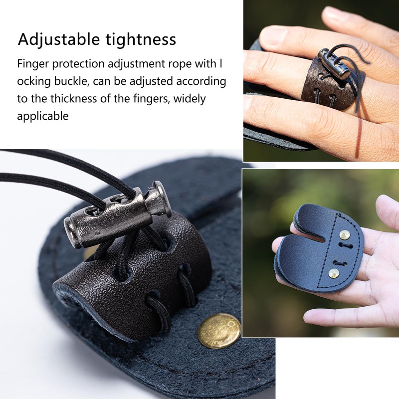 Prespollw Leather Archery Finger Tab – Double Layer Right-Hand Grip