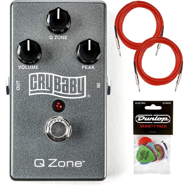 Dunlop QZ1 Q Zone Fixed Wah with 2 Instrument Cables
