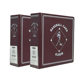 BCW Supplies 3" Baseball Album - Burgundy | Durable Binder for 90 Baseball Cards | Ideal for Collectors, Storage, and Card Protection - 2 Pack