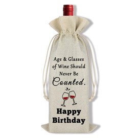 Ximalun Birthday Gifts for Women Men Birthday Wine Bag Gift for Him Her Birthday Party Decorations Birthday Gifts Ideas for Best Friend Sister Brother Mum Dad Husband Wife Colleagues