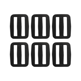 GETUOPT 6pcs Triglide Slider Buckles, Black Plastic Tri Glide Adjusters Slide Buckles for Backpack Belt Webbing Straps Pet Collars, 25mm