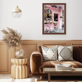 Lxmsja Bike Diamond Art Kits for Adults, Flower Door DIY Full Drill Diamond Painting Kits for Beginners, 5D Gem Art Crafts for Adults, Home Wall Decor 12x16 inch