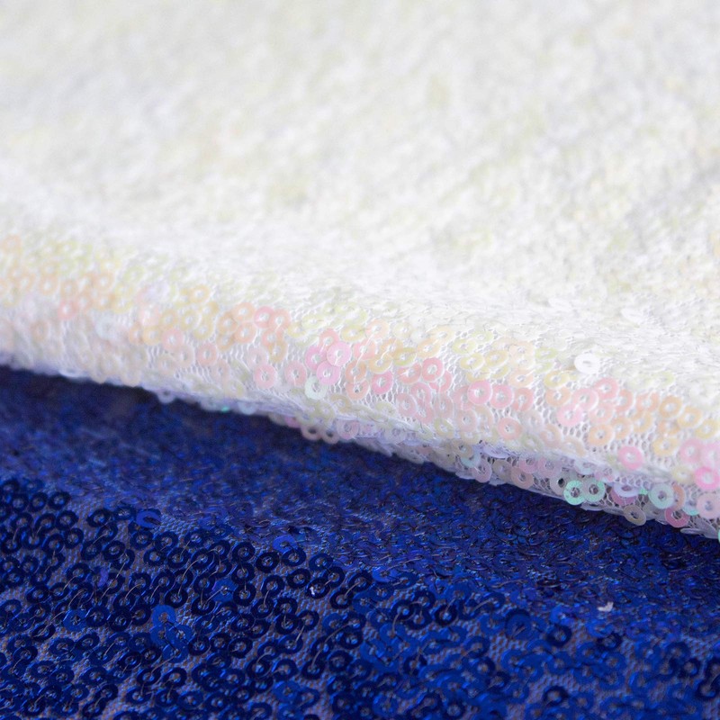 JYFLZQ Iridescent White Sequin Table Runner 12" x 72" Sparkly