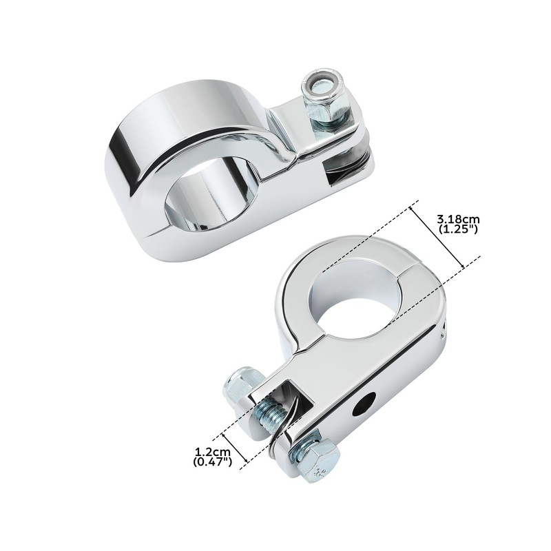 XFMT 1.25" Highway Foot Peg Mounting Kit Compatible with Harley