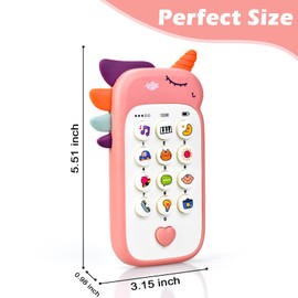 Baby Phone Toys 1 Year Old Girls Musical Toys for 1-3 Girls Interactive Play Phone Toy with Music Baby Toys 6-12 Month Toddler Girls 1st Birthday Gifts for Girls Present Age 6M+