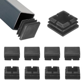 M METERXITY 10-Pack Tubing End Caps, 1 x 1 Inch Plastic Square Hole Plugs Inserts for Chair Leg/Bar Stool/Fitness Equipment, Chair Glides Fence Plug Floor Protectors