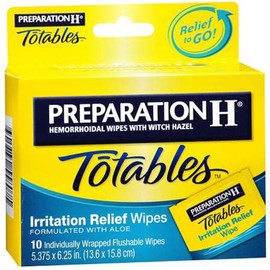 Preparation H Totables Irritation Relief Wipes 10 Each (Pack of 4)