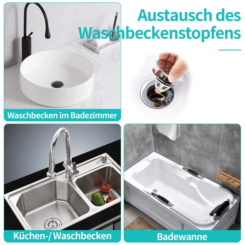 Sink Plug, Universal Pop Up Plug, Sink Drain Strainer, Drain