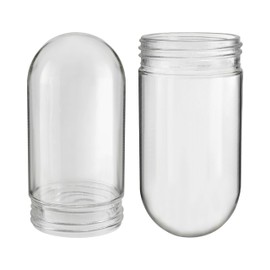 Aspen Creative 23532-60-2, Vapor Proof Clear Glass Threaded Neck Shade, Suitable for Outdoor Use in Wet Conditions, Size: 3-3/8" D x 6-7/8" H, 2 Pack