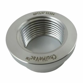 3/4" NPT Stainless Steel 304 Female Threaded Stepped Weld Bung with Top Head (3/4" NPT)