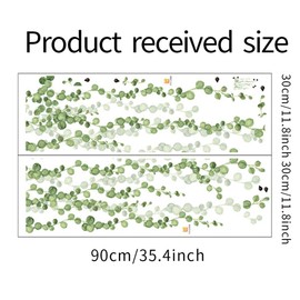 Green Plants Leaves Wall Decals, Hanging Green Vine Vinyl Wall Decal Stickers, Removable Peel and Stick Floral Flower Leaf Wall Art Decorations for Home Bedroom Living Room Sofa Background Office (A)