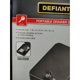 DEFIANT  Portable Drawer Safe:  KEY LOCK