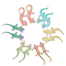 WOONEKY 12pcs Magnetic Collision Gecko Stickers Colorful Screen Window Clings Reusable Cartoon Window Decals for Indoor Outdoor Decor