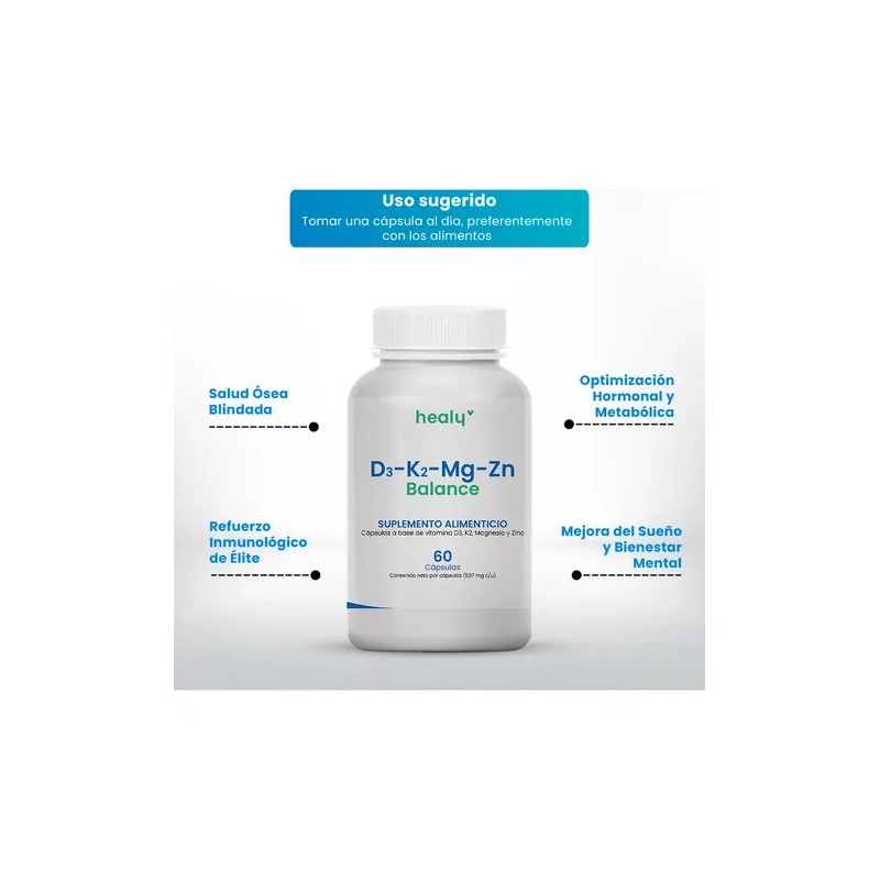 Vitamina Magnesio Zinc Healy Cápsulas Salud Ósea