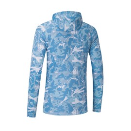 Willit Men's Sun Shirts UPF 50+ Rash Guard Long Sleeve Sun Protection Hoodie SPF UV Fishing Lightweight Athletic Ice Blue Camo M