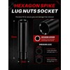 Sposuit Black Spiked Lug Nuts Key, Soild Socket with 19mm