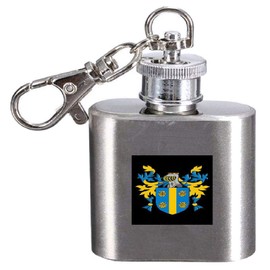 Seymour Family Crest Surname Coat of Arms 1oz Hip Flask Kerying Engraved