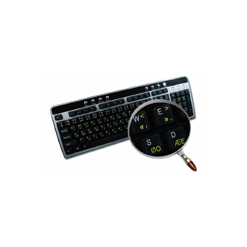 Dvorak Programmer Keyboard Labels Layout ON Transparent Background with Blue,