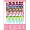 576 Pieces Artificial Nails, EBANKU Children's Square Short Fingernails, Round