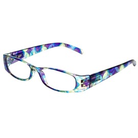 Calabria 759 Rectangular Colorful Reading Glasses +1.75 Purple Women Readers Stylish Eyeglasses Matching Soft Case Included