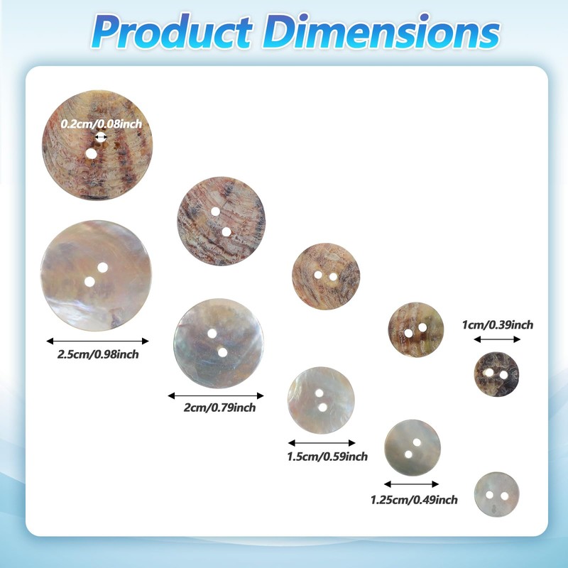 100pcs Shell Buttons for Clothes, Ymapinc Natural Shell Large Buttons,
