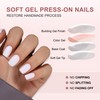 Hrnsnails White Press On Nails, Short Square Glue On Nails