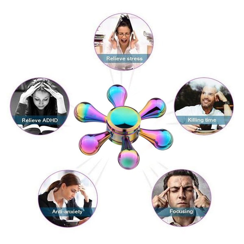 Finger Spinner Hand Spinner Shell Rainbow Water Drops Pattern, with