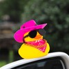 wonuu Car Dashboard Decor Cowboy Hat Rubber Duck, Car Ducks