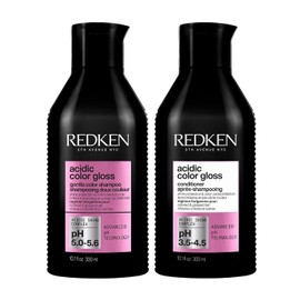 REDKEN - Shampoo 300ml y Acondicionador Redken Acidic Color Gloss 300ml | Shampoo y Acondicionador para protección de color y añadir un brillo intenso | Para cabello teñido