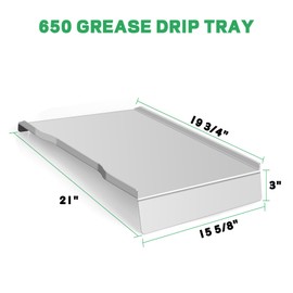 Stainless Steel Drip Pan Heat Baffle Replacement for Traeger Ironwood 650 Series, Drip Tray Compatible with Ironwood 650 Grill/Traeger KIT0438 Pellet Smoker Grills Parts/Drip Tray Liners BAC506