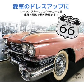Fogman Emblem Route 66 Sticker Car Motorcycle Aluminum Retro Decal Route 66 Goods Set of 2