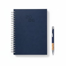 Pincho 2025 Dia Per Page, Spiral 24.5 x 19.5 cm, A5 Hardcover in Daily Planner, 12 Months from Jan 2025 to Dec 2025, One Page a Day (MARINO)