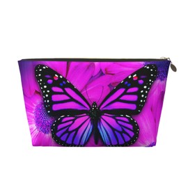 Purple Butterfly Travel Toiletry Bag for Women and Men, Water-Resistant Purse Zipper Makeup Cosmetic Pouch Bag Travel Organizer Wash Bag for Accessories,Toiletries