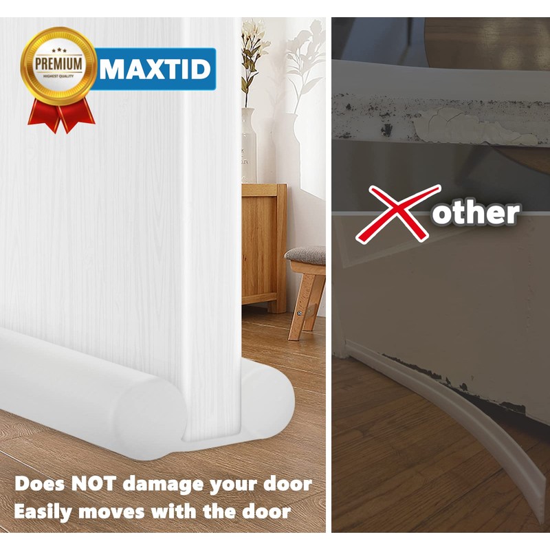 MAXTID White Door Draft Stopper Adjustable 32, 34, 36, up