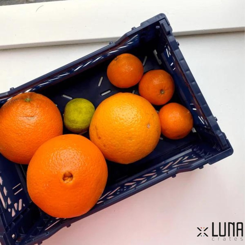 Collapsible Storage Box, Foldable Crate Organizer Bin with Handle, Stackable