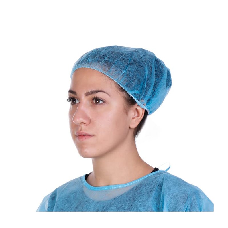 Disposable Bouffant Caps Scrub Surgical Caps 100 Pack 21" Blue