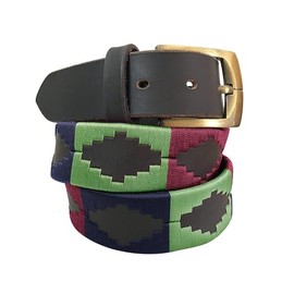 Carlos Diaz Mens Womens Premium Unisex Brown Leather Embroidered Designer Polo Belt (80 cm/ 30-32 Inches)