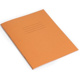RHINO Stationery Exercise Book | 8 X 6.5 | 48 Page | 5mm Squared Exercise Book | Orange | Learning Resources | School Books | Pack of 10