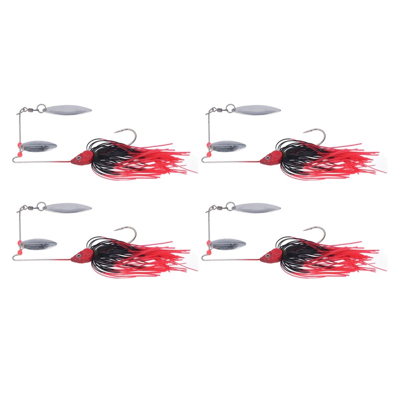 4pcs Fishing Rotating Sequin Aluminum Alloy Composite Beard Lures for