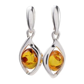Amber Earrings - Baltic Honey Amber Earrings - Sterling Silver Jewelry Collection