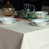 Organic Cotton Tablecloth for Dining Party/Kitchen; Easy-Care Washable Protective Heavyweight
