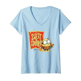 Womens Minions Sweet and Spooky V-Neck T-Shirt