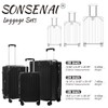 SONSENAI 3-Piece Expandable Luggage Set Suitcase in Classic Black -Double