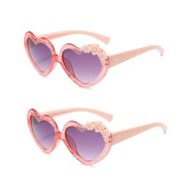 OZPYKAE Girl Heart Flower Sunglasses,Heart Shaped Cute Glasses UV 400 Protection Outdoor Girl Boy Gifts Eyewear Sunglasses
