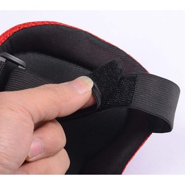 1Set(Black+Red) 7 in 1 Sports Skateboard Protection Sets Cycling Roller Skating Helmet/Elbow Pads/Knee Pads/Wrist Pads Safety Protective Guard Gear for Kids Children(M for 8-12 years old)