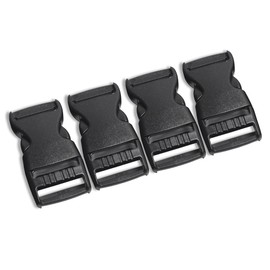 4 Pcs Black Buckles for Straps 1 inch Plastic Belt Buckle 25mm Dual Adjustable No Sewing Quick Side Release Plastic Buckle Clips for Backpack Outdoor Paracord Bracelets Pet Collar Craft Accessory