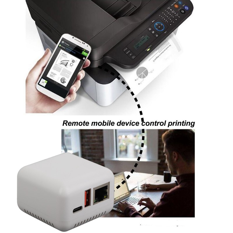 USB 2.0 Network Print Server 5V LAN Print Share Server