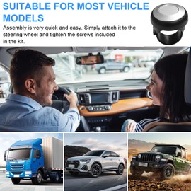 Steering Wheel Knob, Steering Wheel Knob Tractor, Universal Steering Wheel Knob, Aluminium, Diameter 5 cm, Car Steering Knob, Steering Wheel Spinner Button, Removable Steering Aid, 360° Rotatable for