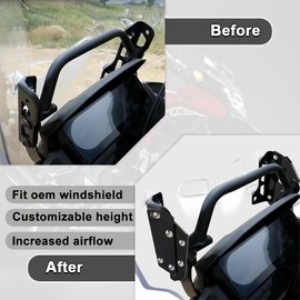Xitomer CNC Adjustable Windshield Risers Fit for CB500X 2017-2023 CB500X Motorcycle Windscreen Bracket Windshield Bracket Windscreen Risers